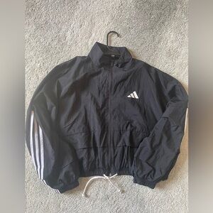 Adidas black & white windbreaker